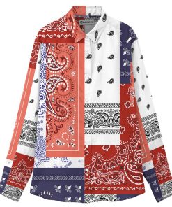 Gearhuman 3D Bandana Linen Shirt For Woman GC161019 Linen Shirt Linen Shirt S 