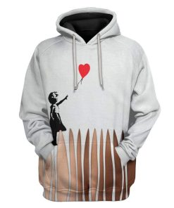 Gearhuman 3D Banksy Shredded Painting Girl With Balloon Sexy Halloween Girl Custom Hoodie Apparel GV13084 3D Custom Fleece Hoodies Hoodie S 