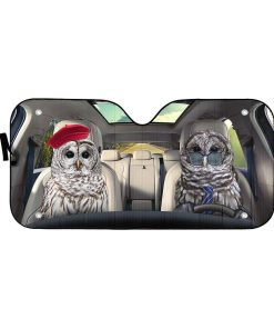 Gearhuman 3D Barred Owls Couple Auto Car Sunshade GV030320 Auto Sunshade 57''x27.5''
