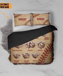 Gearhuman 3D Baseball Pitching Grips Custom Name Bedding Sets GB080311 Bedding Set Twin 3PCS