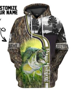 Gearhuman 3D Bass Fishing Custom Name Tshirt Hoodie Apparel GB18027 3D Apparel Hoodie S