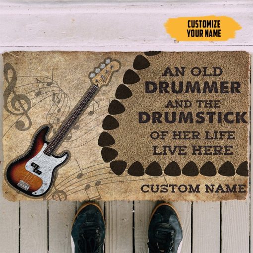 GearHuman 3D Bass Guitars Guitars An Old Guitarist Custom Doormat GR210146 Doormat