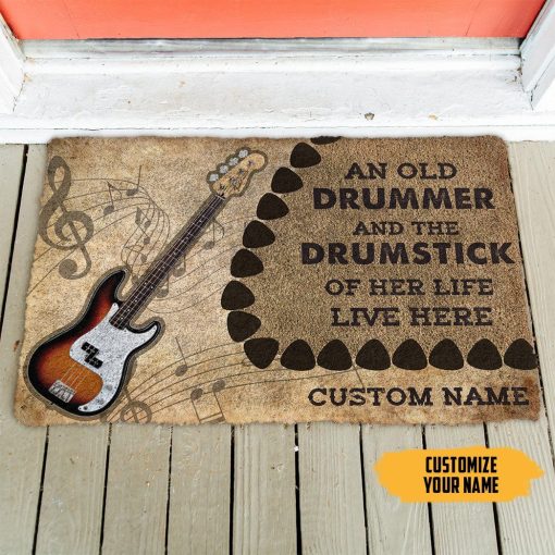 GearHuman 3D Bass Guitars Guitars An Old Guitarist Custom Doormat GR210146 Doormat
