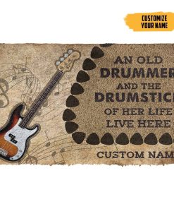 GearHuman 3D Bass Guitars Guitars An Old Guitarist Custom Doormat GR210146 Doormat Doormat S(15,8''x23,6'') 