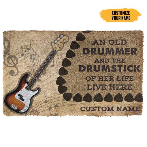 GearHuman 3D Bass Guitars Guitars An Old Guitarist Custom Doormat GR210146 Doormat Doormat S(15,8''x23,6'')