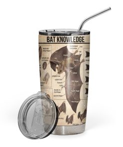 Gearhuman 3D Bat Knowledge Custom Name Design Insulated Vacuum Tumbler GV28121 Tumbler Short 20oz 