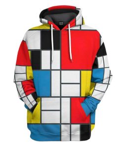 Gearhuman 3D Bauhaus Style Composition II in Red Yellow Blue Custom Hoodie Apparel GV180818 3D Custom Fleece Hoodies Hoodie S 