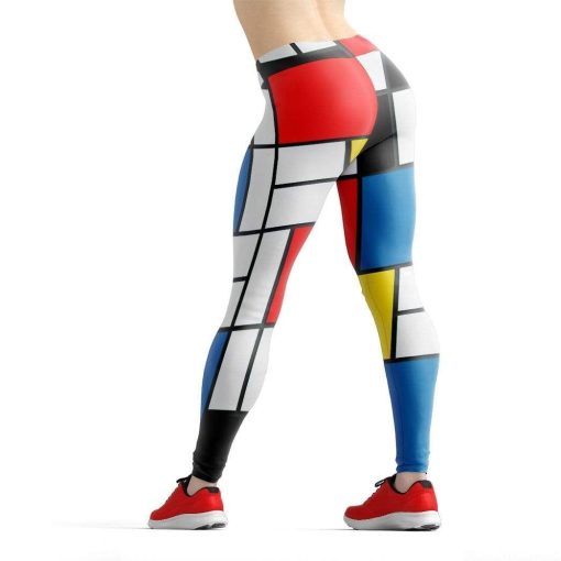 Gearhuman 3D Bauhaus Style Composition II in Red Yellow Blue Custom Legging GV180833 Leggings
