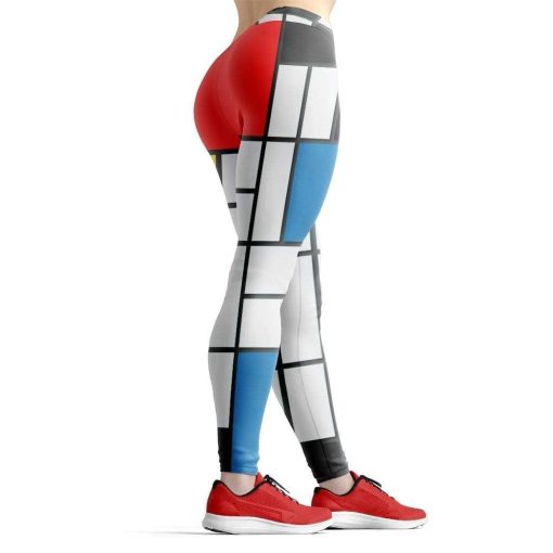 Gearhuman 3D Bauhaus Style Composition II in Red Yellow Blue Custom Legging GV180833 Leggings