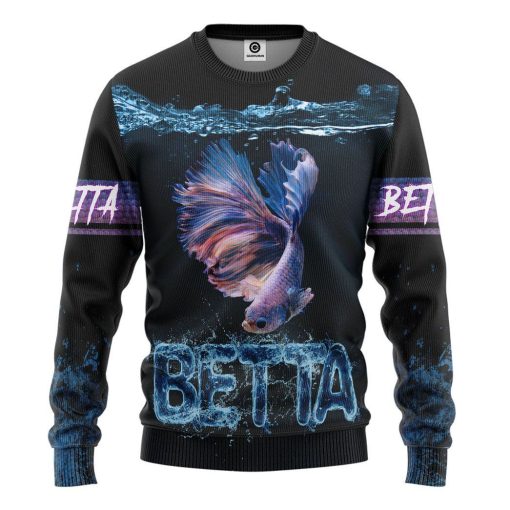 Gearhuman 3D Betta Custom Tshirt Hoodie Apparel GV171111 3D Apparel Long Sleeve S