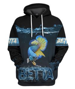 Gearhuman 3D Betta Lovers Custom Tshirt Hoodie Apparel GV171112 3D Apparel Hoodie S 