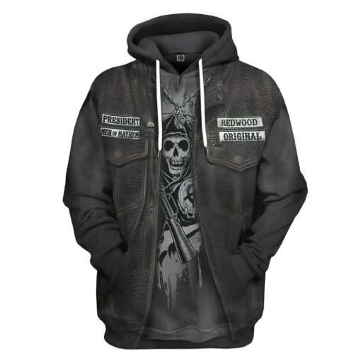 Gearhuman 3D Biker Allover Custom Hoodie Apparel GW30078 3D Custom Fleece Hoodies Hoodie S