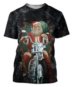 Gearhuman 3D Biker Santa Claus Custom Tshirt Apparel GW051011 3D T-shirt T-Shirt S 