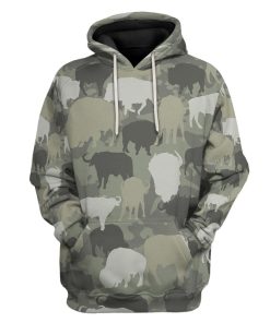 Gearhuman 3D Bison Camo Custom Tshirt Hoodie Apparel GV17125 3D Apparel Hoodie S 
