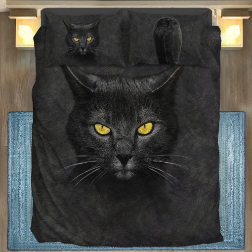 Gearhuman 3D Black Cat Custom Bedding Set GB181112 Bedding Set Twin 3PCS