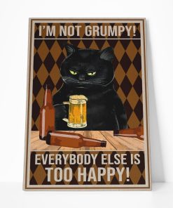 Gearhuman 3D Black Cat Grumpy Custom Canvas GB150113 Canvas 1 Piece Non Frame M