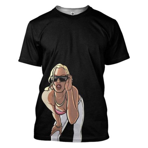 Gearhuman 3D Black GTA San Andreas Custom Apparel GS11062 3D Custom Fleece Hoodies T-Shirt S