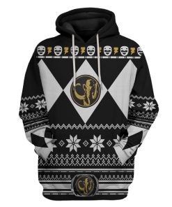 Gearhuman 3D Black Power Ranger Custom Tshirt Hoodie Apparel CW29108 3D Apparel Hoodie S