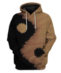 Gearhuman 3D Bleached Yin Yang Custom Fleece Hoodie Apparel GA28025 3D Custom Fleece Hoodies Hoodie S 
