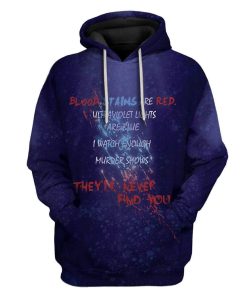 Gearhuman 3D Blood Stains Are Red Ultraviolet Lights Are Blue Custom Fleece Hoodie Apparel GT05032 3D Custom Fleece Hoodies Hoodie S 