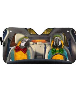 Gearhuman 3D Blue Gold Macaw Parrot Auto Car Sunshade GV030316 Auto Sunshade 57''x27.5''