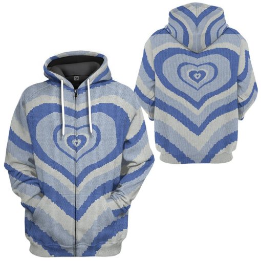 GearHuman 3D Blue Heart Wave Custom Sweater GR11011 3D Apparel