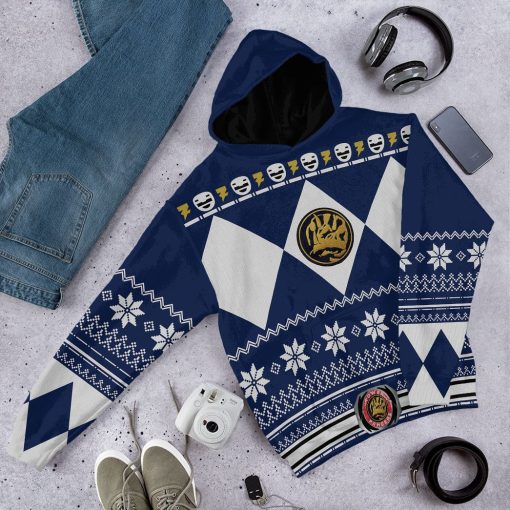 Gearhuman 3D Blue Power Ranger Custom Tshirt Hoodie Apparel CW29105 3D Apparel