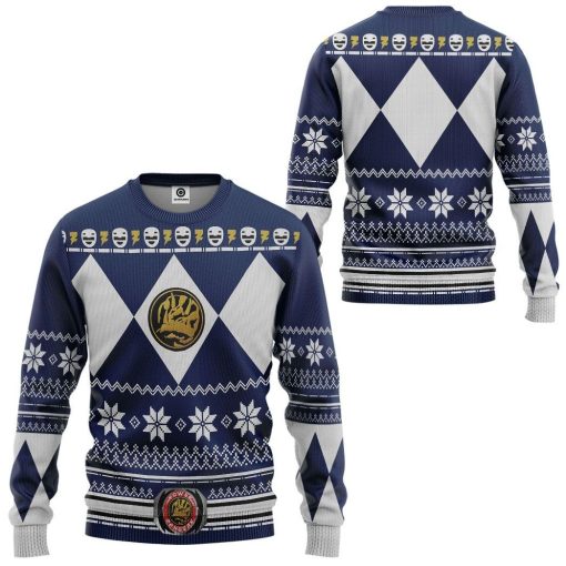 Gearhuman 3D Blue Power Ranger Custom Tshirt Hoodie Apparel CW29105 3D Apparel