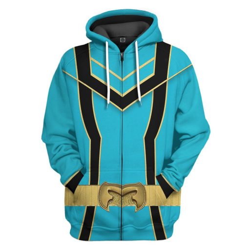 Gearhuman 3D Blue Power Rangers Mystic Force Tshirt Hoodie Apparel GB130144 3D Apparel Zip Hoodie S