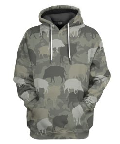 Gearhuman 3D Boar Camo Custom Tshirt Hoodie Apparel GV08123 3D Apparel Hoodie S 
