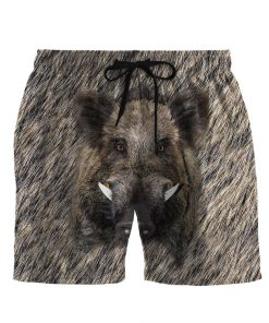 Gearhuman 3D Boar Hunter Front And Back Custom Beach Shorts Swim Trunks GV09114 Men Shorts Men Shorts S 
