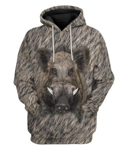Gearhuman 3D Boar Hunter Front And Back Custom Tshirt Hoodie Apparel GVC09113 3D Apparel Hoodie S 