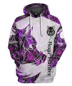 Gearhuman 3D Boar Hunter Purple Custom Tshirt Hoodie Apparel GV08119 3D Apparel Hoodie S 