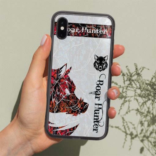 Gearhuman 3D Boar Hunter Red Custom Phone Case GV09119 Glass Phone Case