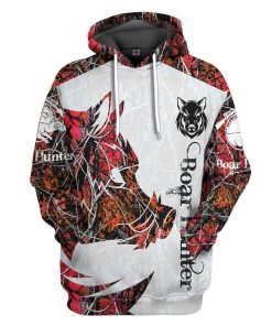 Gearhuman 3D Boar Hunter Red Custom Tshirt Hoodie Apparel GV08117 3D Apparel Hoodie S 