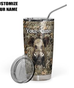 Gearhuman 3D Boar Hunting Custom Name Design Vacuum Insulated Tumbler GB051111 Tumbler Short 20oz 