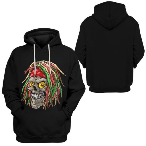 Gearhuman 3D Bob Marley Skull 2 Hoodie Apparel GQ21092 3D Apparel
