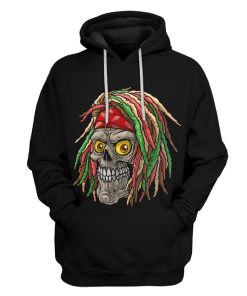 Gearhuman 3D Bob Marley Skull 2 Hoodie Apparel GQ21092 3D Apparel Hoodie S 