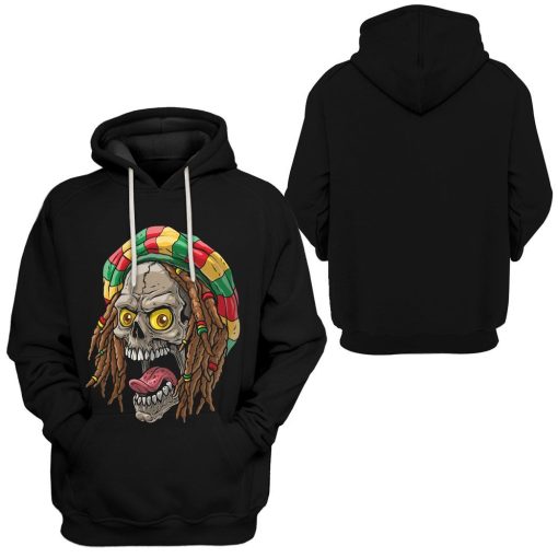 Gearhuman 3D Bob Marley Skull 3 Hoodie Apparel GQ21093 3D Apparel