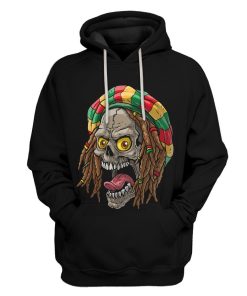 Gearhuman 3D Bob Marley Skull 3 Hoodie Apparel GQ21093 3D Apparel Hoodie S 