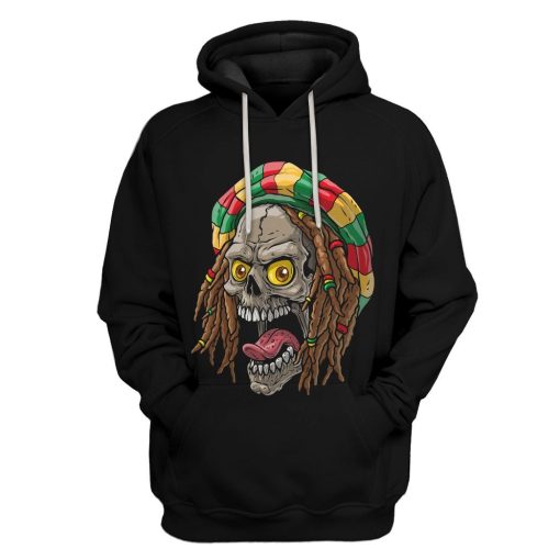 Gearhuman 3D Bob Marley Skull 3 Hoodie Apparel GQ21093 3D Apparel Hoodie S
