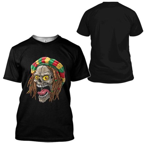 Gearhuman 3D Bob Marley Skull 3 Tshirt Apparel GQ21093 3D T-shirt