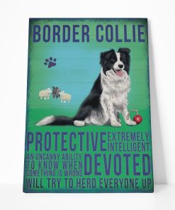 Gearhuman 3D Border Collie Dog Vintage Quotes Custom Canvas GW010310 Canvas 1 Piece Non Frame M