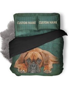 Gearhuman 3D Boxer Dog Custom Name Bedding Set GW28016 Bedding Set Twin 3PCS