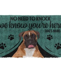 Gearhuman 3D Boxer Dog We Know Youre Here Custom Name Doormat GW01025 Doormat