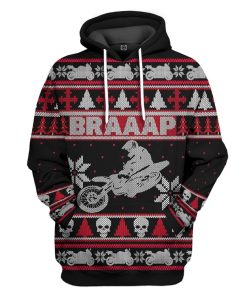 Gearhuman 3D Braaap Dirt Bike Ugly Christmas Sweater Tshirt Hoodie Apparel GV28108 3D Apparel Hoodie S