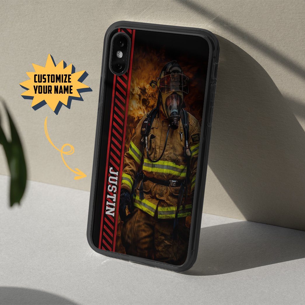 Gearhumans 3D Brave Firefighter Custom Name Phonecase 7 Gearhuman 3D Brave Firefighter Custom Name Phonecase GB180219 Glass Phone Case