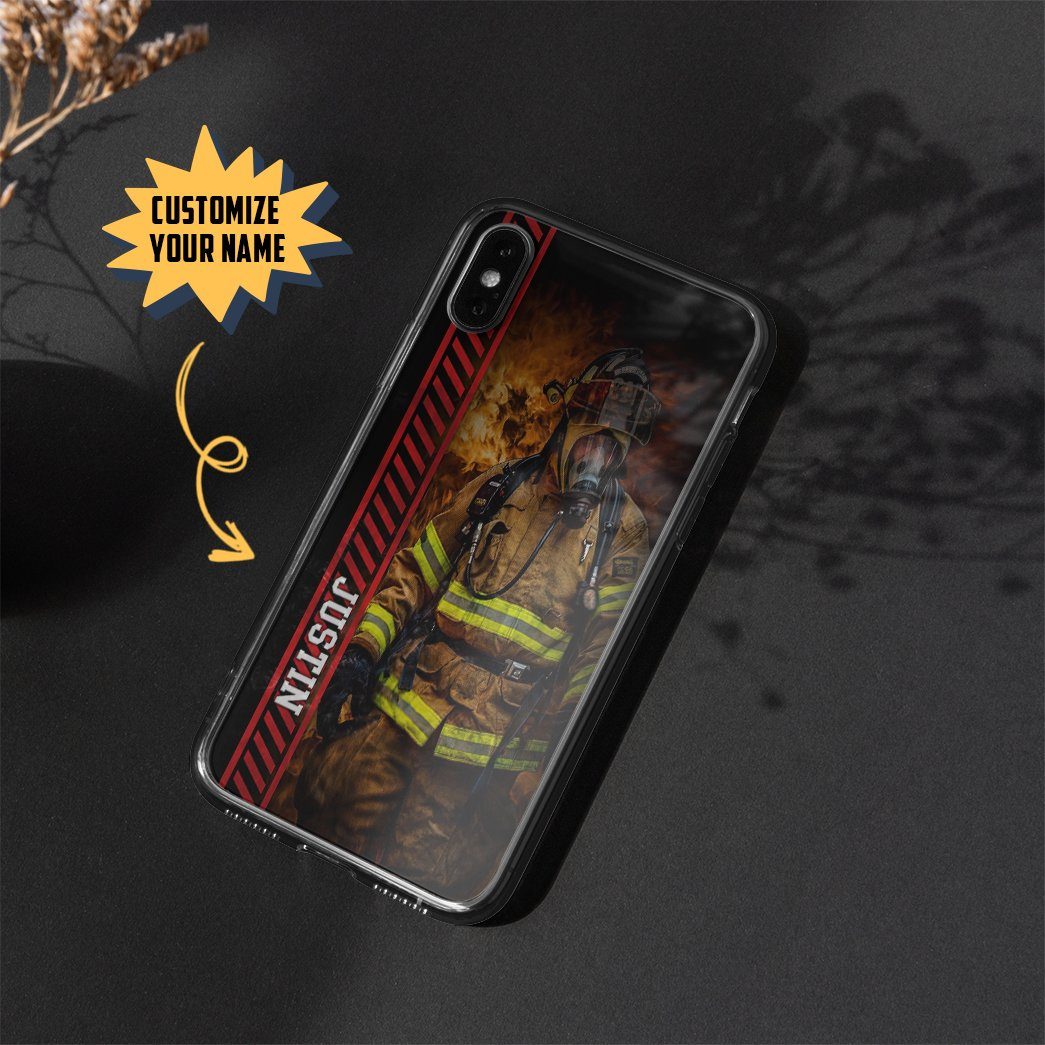 Gearhumans 3D Brave Firefighter Custom Name Phonecase 6 Gearhuman 3D Brave Firefighter Custom Name Phonecase GB180219 Glass Phone Case