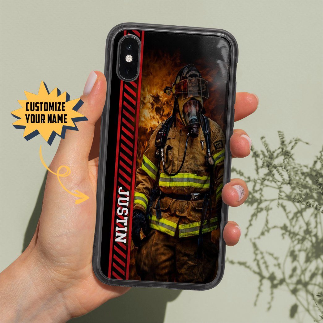 Gearhumans 3D Brave Firefighter Custom Name Phonecase 4 Gearhuman 3D Brave Firefighter Custom Name Phonecase GB180219 Glass Phone Case