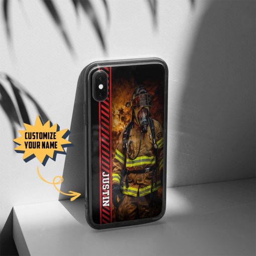 Gearhumans 3D Brave Firefighter Custom Name Phonecase 12 Gearhuman 3D Brave Firefighter Custom Name Phonecase GB180219 Glass Phone Case